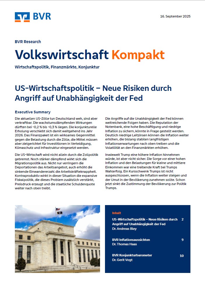 16. September 2025: US-Wirtschaftspolitik: Neue Risiken durch Angriff auf die Unabhängigkeit der Fed